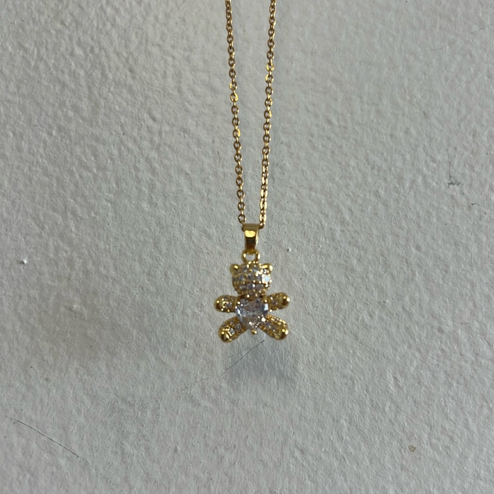 Gold Filled Teddy Bear Necklace